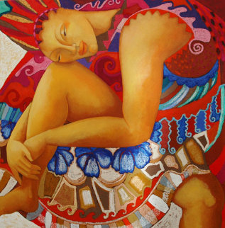 La Reine 2009 39x39 Original Painting - Patricia Leroux La Reine 2009 39x39 Original Painting - Patricia Leroux