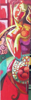 Femme a La Pomme 2010 52x18 Original Painting - Patricia Leroux Femme a La Pomme 2010 52x18 Original Painting - Patricia Leroux