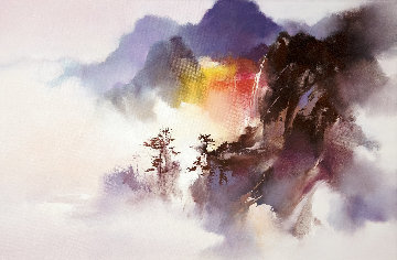 Falls Above the Clouds 2016 20x30  Original Painting - Hong Leung