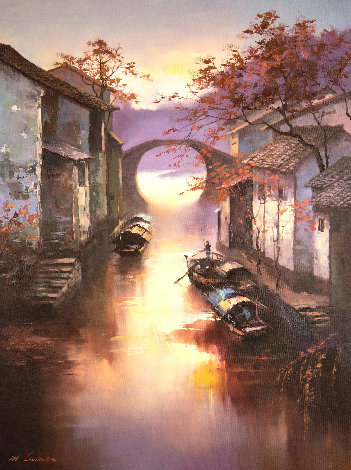 Watertowns Morning 2018 35x23 Original Painting - Hong Leung