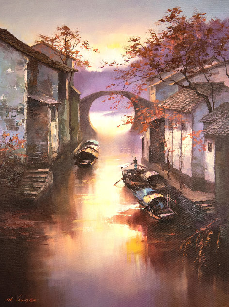 Watertowns Morning 2018 35x23 Original Painting by Hong Leung