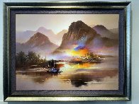 Beside the River 2013 35x47 Huge Original Painting by Hong Leung - 4