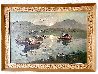 Untitled (Floating Sampans) 1960 (Early) 30x41 Original Painting by Hong Leung - 1