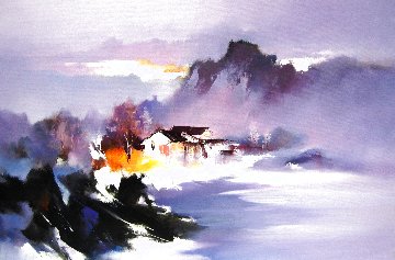 House Above the Clouds 2016 19x30 Original Painting - Hong Leung House Above the Clouds 2016 19x30 Original Painting - Hong Leung