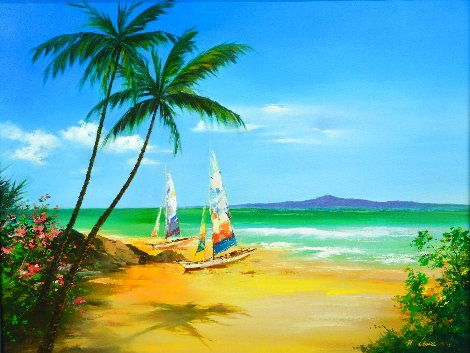 Summer Sands 2015 30x39 - Maui, Hawaii Original Painting - Hong Leung