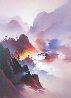 Mauve Mountains 1996 43x33 Huge Original Painting by Hong Leung - 0