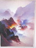 Mauve Mountains 1996 43x33 Huge Original Painting by Hong Leung - 1