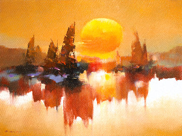 Morning Sail 2017 35x47 Huge Original Painting - Hong Leung Morning Sail 2017 35x47 Huge Original Painting - Hong Leung