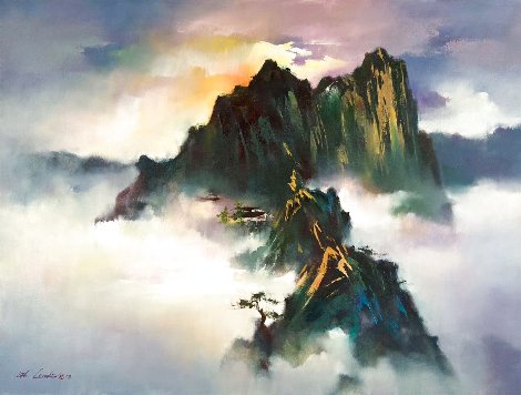 Huashan Mountain 2018 30x39 Original Painting - Hong Leung