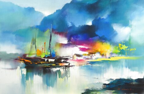 Morning Chill 2016 20x30 Original Painting - Hong Leung