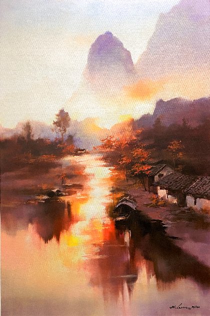 River Morning Embellished Limited Edition Print by Hong Leung