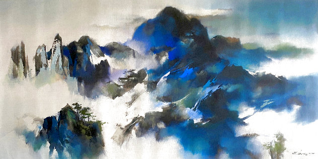 Mountains Summit Embellished - Huge Limited Edition Print by Hong Leung