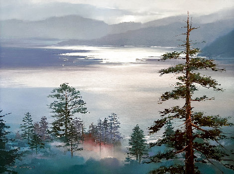 Lake Tahoe 1985 52x41 - Huge - California Original Painting - Hong Leung