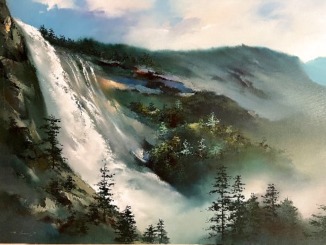 Nevada Falls 1984 53x41 - Huge - Nevada Original Painting - Hong Leung