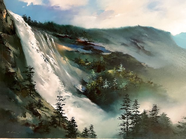 Nevada Falls 1984 53x41 - Huge - Nevada Original Painting by Hong Leung