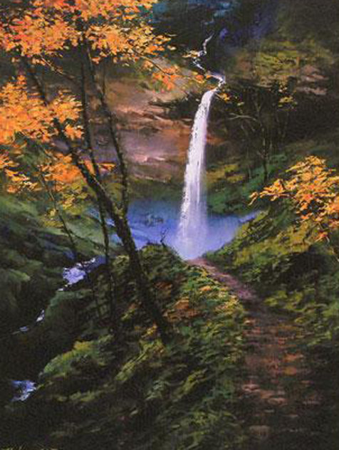 Secret Falls 2009 Embellished on Canvas Limited Edition Print by Hong Leung
