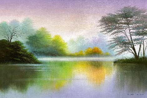 Hidden Lake Painting 2016 20x30 Original Painting - Richard Leung