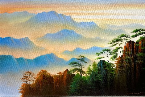 Mountain Range Painting 2017 20x30 Original Painting - Richard Leung