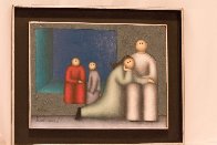Mourning 1982 16x20 Original Painting by Jesus Leuus - 1 Mourning 1982 16x20 Original Painting by Jesus Leuus - 1