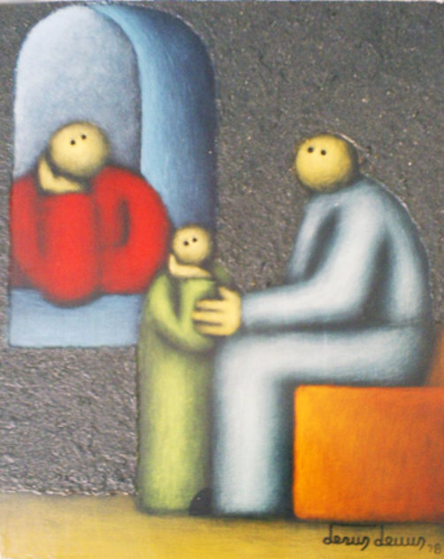 Untitled Mexican Family 1978 Original Painting by Jesus Leuus