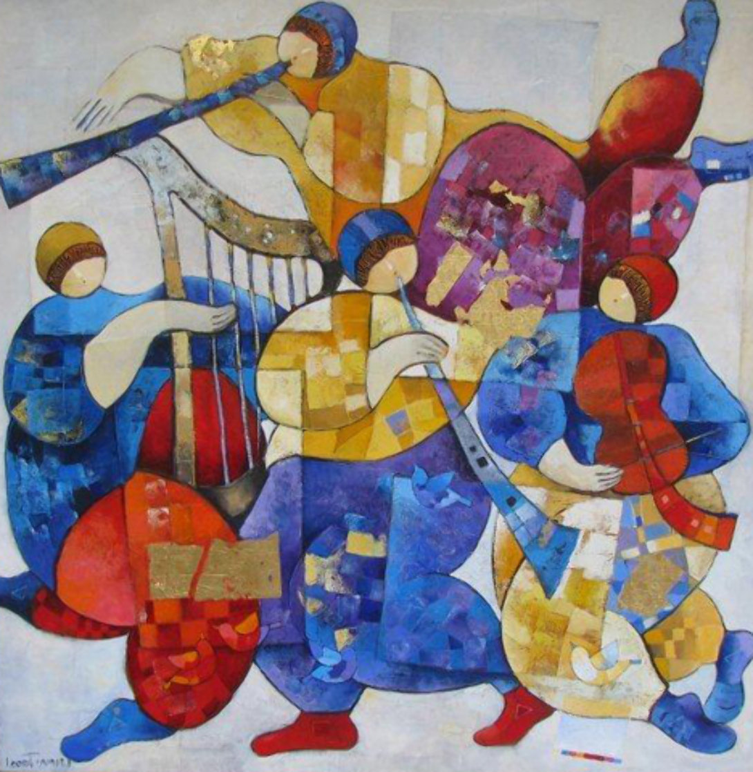Musical Fest 2003 40x40 Super Huge Original Painting by Dorit Levi Musical Fest 2003 40x40 Super Huge Original Painting by Dorit Levi