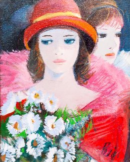 La Nuit 24x21 Original Painting - Charles Levier La Nuit 24x21 Original Painting - Charles Levier