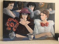Le Cafe 1985 40x30 Super Huge Original Painting by Charles Levier - 1 Le Cafe 1985 40x30 Super Huge Original Painting by Charles Levier - 1