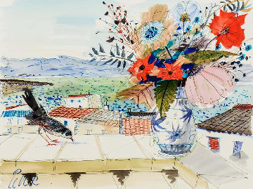 Still Life With the Bird 28x32 Works on Paper (not prints) - Charles Levier Still Life With the Bird 28x32 Works on Paper (not prints) - Charles Levier
