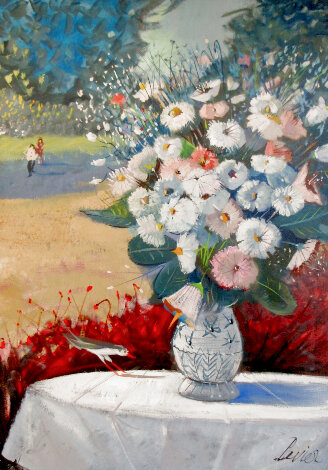 Untitled Floral 45x33 - Huge Original Painting - Charles Levier