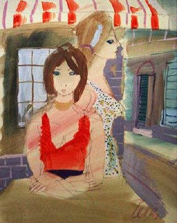 Two Women 24x18 Original Painting - Charles Levier Two Women 24x18 Original Painting - Charles Levier