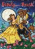 Beauty and the Beast 1996 33x26 Original Painting by Leslie Lew - 4