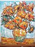 Sunflower Ode to Van Gogh Painting - 16x20 Original Painting by Leslie Lew - 2