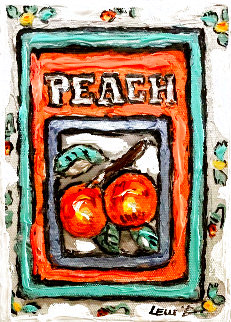Peach # 3 7x5 Unique Monotype  Original Painting - Leslie Lew