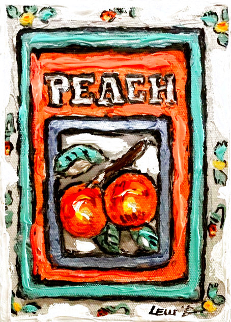 Peach # 3 7x5 Unique Monotype Works on Paper (not prints) by Leslie Lew