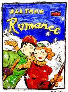 Ski Romance 16x12 Original Painting - Leslie Lew Ski Romance 16x12 Original Painting - Leslie Lew