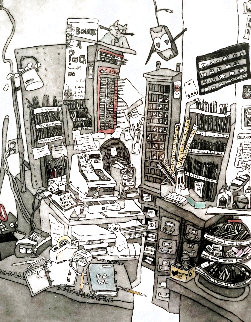 School Store 2008 17x14 Drawing - Leslie Lew School Store 2008 17x14 Drawing - Leslie Lew