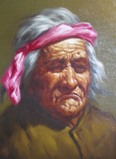 Native Elderly Men (Set of 4 Paintings) 1970 17x14 Original Painting - Lex Gonzalez Native Elderly Men (Set of 4 Paintings) 1970 17x14 Original Painting - Lex Gonzalez
