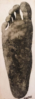Left Foot 1963 19x7 Original Painting - Llyn Foulkes Left Foot 1963 19x7 Original Painting - Llyn Foulkes