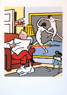 Tintin Reading Poster 1994 Limited Edition Print - Roy Lichtenstein Tintin Reading Poster 1994 Limited Edition Print - Roy Lichtenstein