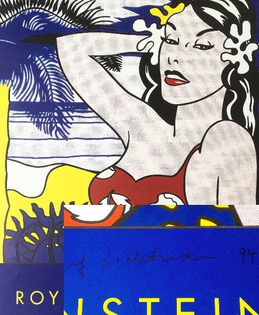 Aloha Girl on - Poster 1994 Brokerage Roy Art Sale by Lichtenstein For