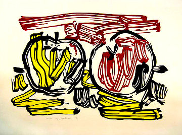 Red and Yellow Apple 1983 Limited Edition Print - Roy Lichtenstein Red and Yellow Apple 1983 Limited Edition Print - Roy Lichtenstein