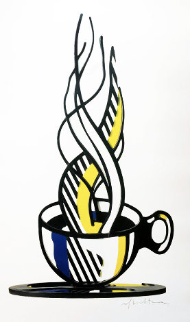 Cup and Saucer II Poster, Hand Signed 1989 Limited Edition Print - Roy Lichtenstein