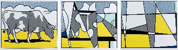 Cow Going Abstract (Triptych) 3-piece Poster Set 1982 Limited Edition Print - Roy Lichtenstein Cow Going Abstract (Triptych) 3-piece Poster Set 1982 Limited Edition Print - Roy Lichtenstein