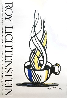 Cup And Saucer II Hand Signed Exhibition Poster 1989 HS Limited Edition Print - Roy Lichtenstein Cup And Saucer II Hand Signed Exhibition Poster 1989 HS Limited Edition Print - Roy Lichtenstein