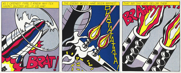 As I Opened Fire Triptych 1983 Limited Edition Print - Roy Lichtenstein