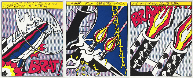 As I Opened Fire Triptych 1983 Limited Edition Print by Roy Lichtenstein