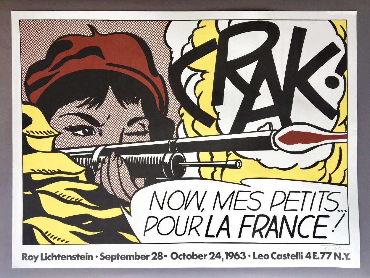 Crak! Rare Hand Signed Leo Castelli Exhibition Poster HS Limited Edition Print by Roy Lichtenstein Crak! Rare Hand Signed Leo Castelli Exhibition Poster HS Limited Edition Print by Roy Lichtenstein