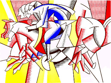 Red Horseman (From the Los Angeles Olympics Portfolio) 1982 HS Limited Edition Print - Roy Lichtenstein Red Horseman (From the Los Angeles Olympics Portfolio) 1982 HS Limited Edition Print - Roy Lichtenstein