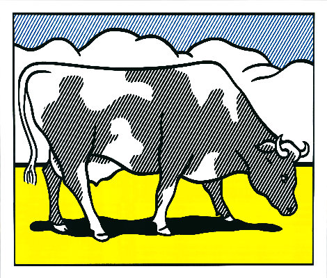 Cow Going Abstract Triptych Poster Set 1982 Limited Edition Print - Roy Lichtenstein