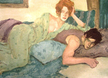 Seduction in Blues & Greens 1994 Limited Edition Print - Malcolm Liepke Seduction in Blues & Greens 1994 Limited Edition Print - Malcolm Liepke